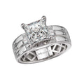 Orbelle Princess Cut Diamond Semi-Mount Engagement Ring in 14K White Gold