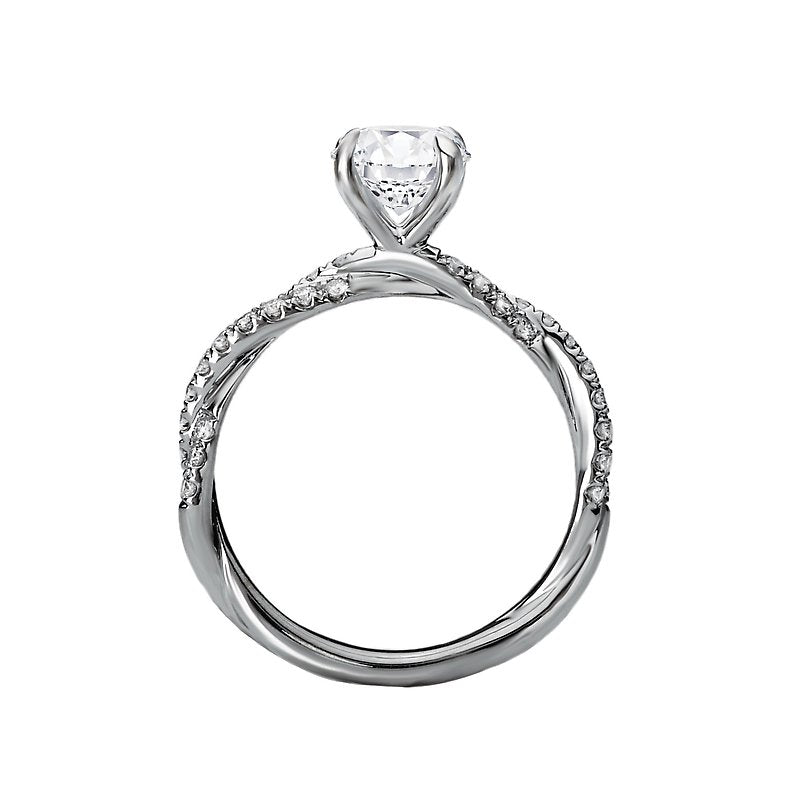 Orbelle Diamond Semi-Mount Engagement Ring - Bandora 14K White Gold Round 6.5mm