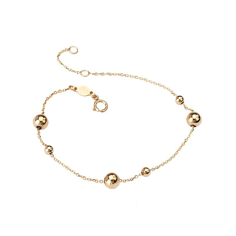 Luxora Italian 14kt Yellow Gold Bead Chain Bracelet