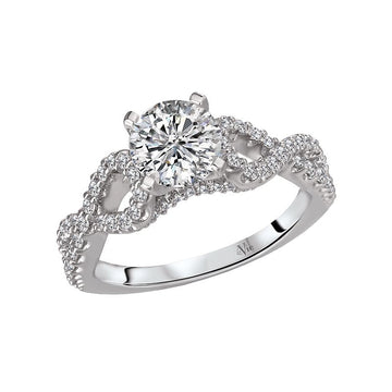 Glemera Bandora Diamond Split Shank Semi-Mount Ring in 14K White Gold