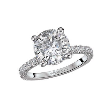 Orbelle Diamond Semi-Mount Engagement Ring | 14K White Gold Hidden Halo Ring