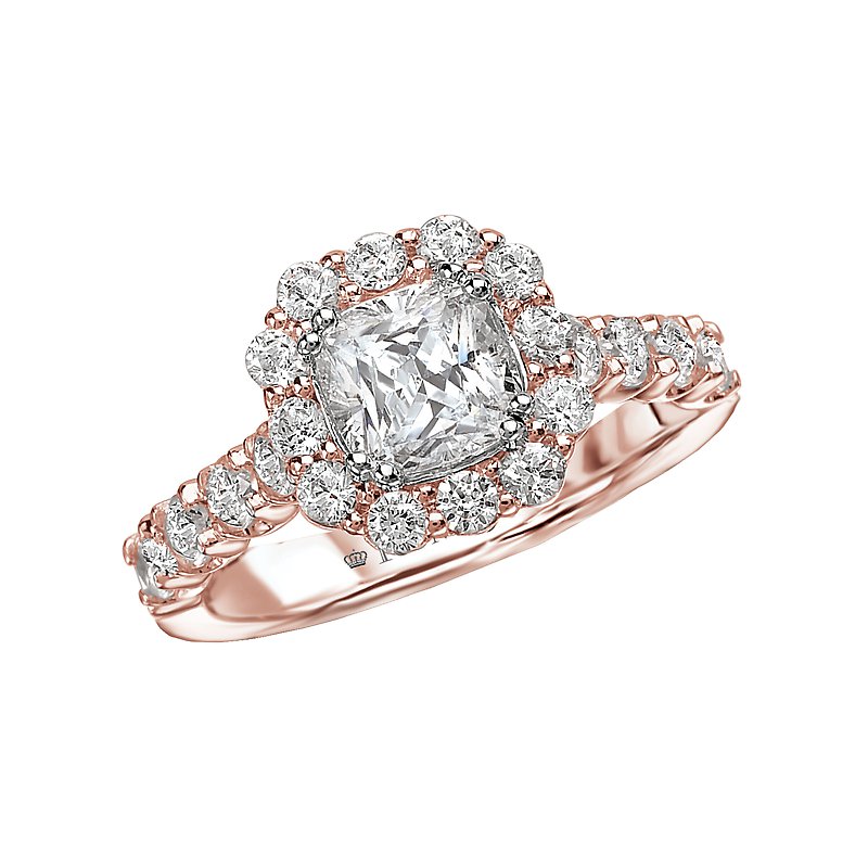 Orbelle Halo Semi-Mount Diamond Ring in 18K Rose Gold
