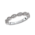 Orbelle Scalloped Matching Band in 14K White Gold with Round Diamonds
