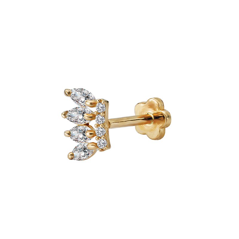 Luxora 14K Yellow Gold Marquise Cubic Zirconia Cartilage Earring