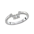 Orbelle Curved Wedding Band in 14K White Gold with Round, Marquise, and Baguette Diamonds