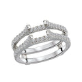 Glemera Diamond Wrap Wedding Band with Guard - 14K White Gold Curved Ring
