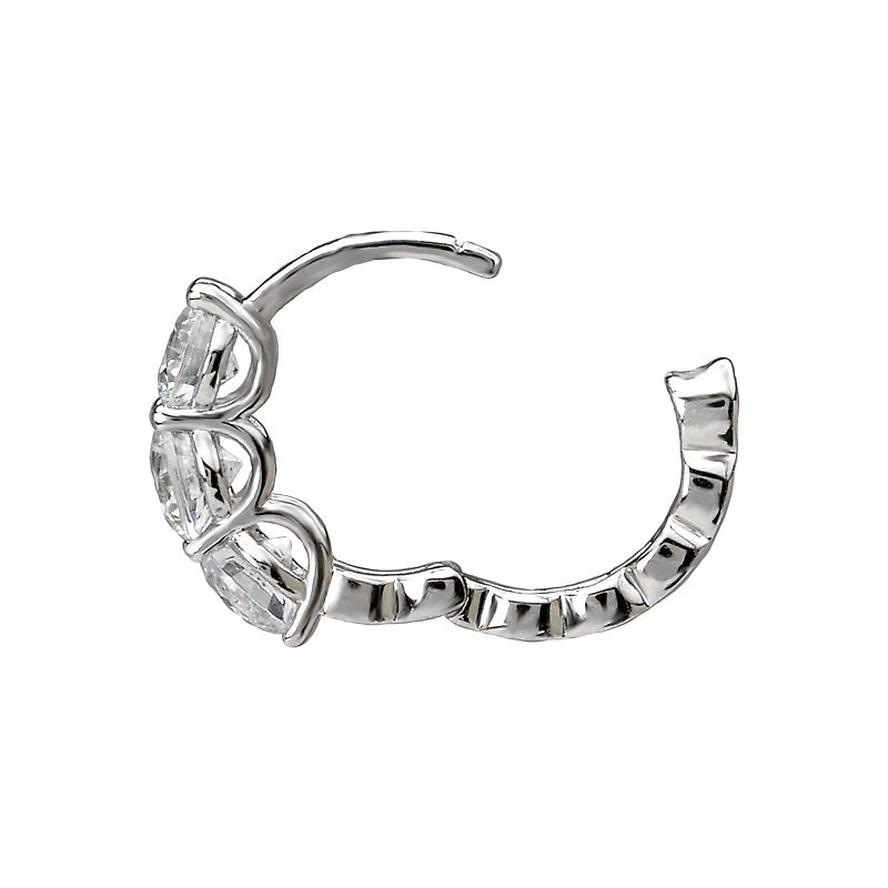 Luxora Diamond Hoop Earrings - 14kt White Gold Round Diamond Lever-back Earrings