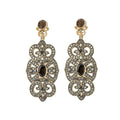 Luxora 14K Yellow Gold Swirled Cognac Diamond and Smoky Quartz Earrings
