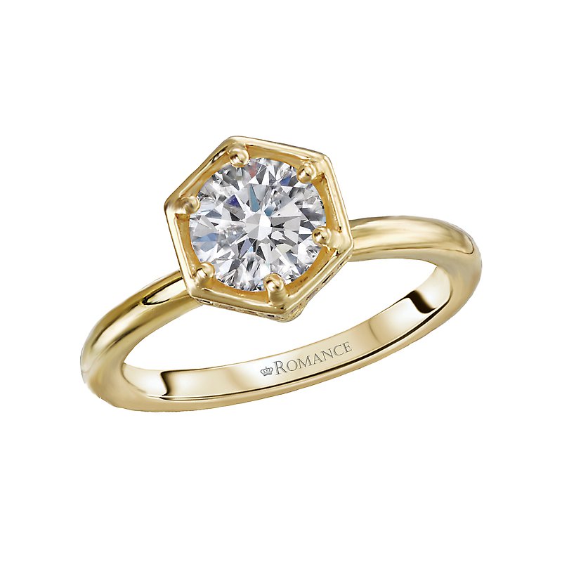 Orbelle Yellow Gold Diamond Semi-Mount Solitaire Engagement Ring