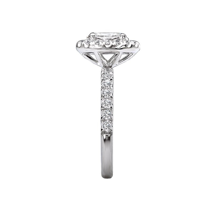 Orbelle Oval Lab Grown Diamond Halo Semi-Mount Ring in 14K White Gold