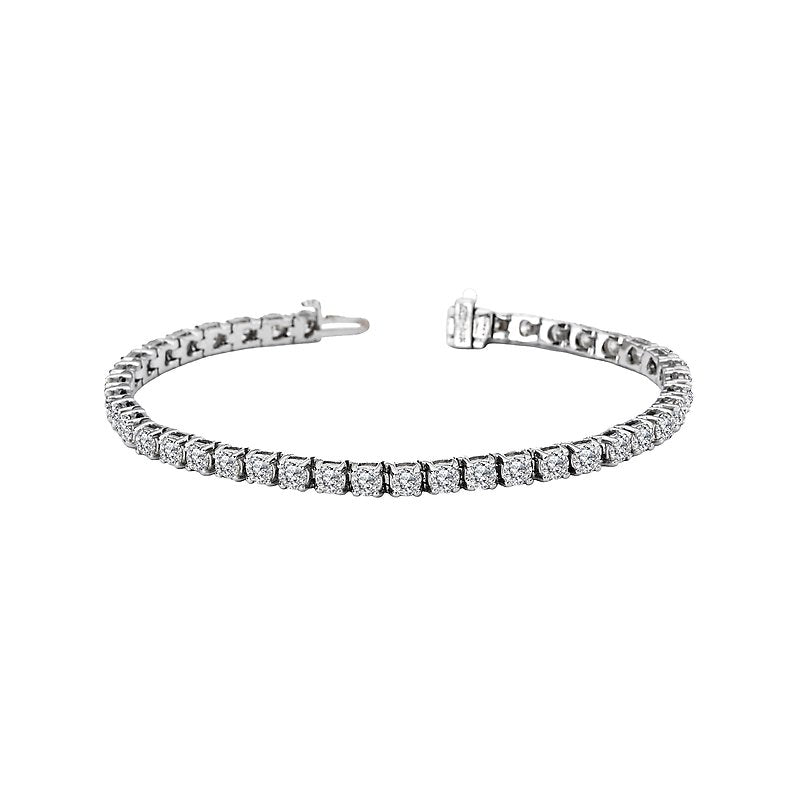 14K White Gold Lab Grown Diamond Tennis Bracelet 12 CTW
