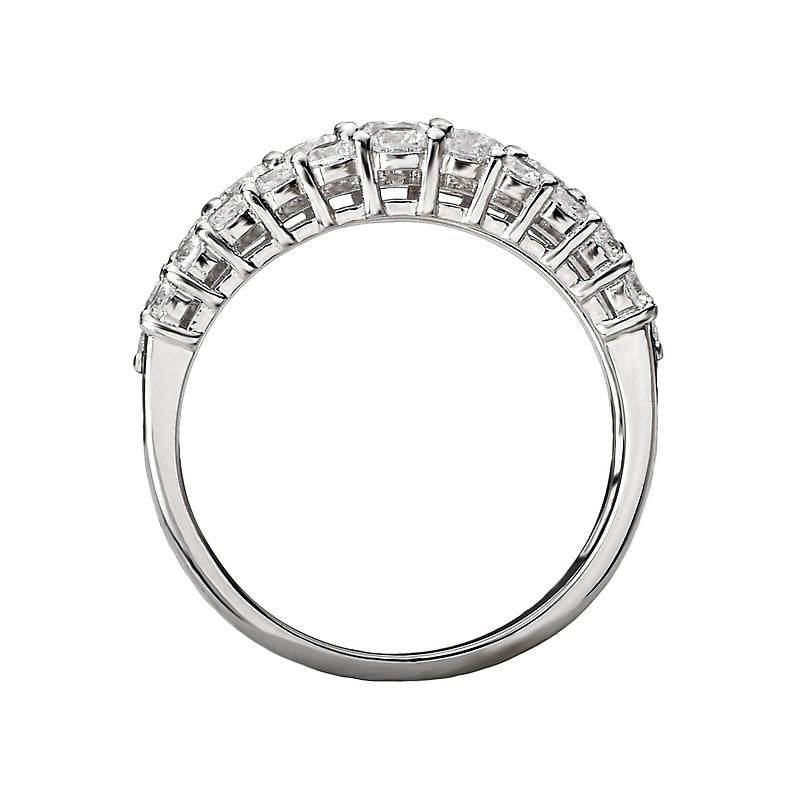 Luxora Classic 14K White Gold Ladies Diamond and Sapphire Fashion Ring