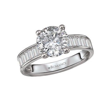 Orbelle 14K White Gold Baguette Diamond Engagement Ring