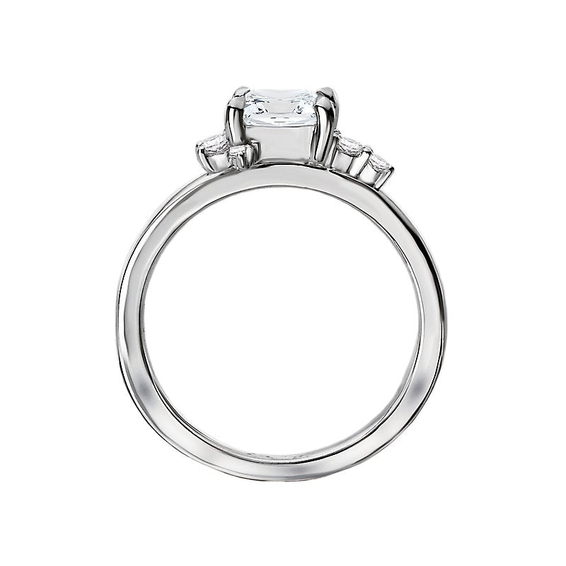 Orbelle Diamond Semi-Mount Engagement Ring | Bandora 14K White Gold Princess Cut