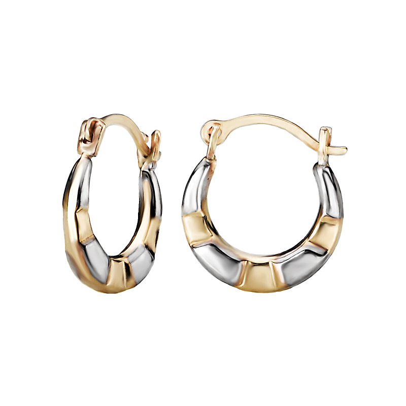 Luxora 14kt Yellow and White Gold Fashion Hoop Earrings