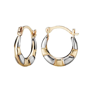 Luxora 14kt Yellow and White Gold Fashion Hoop Earrings