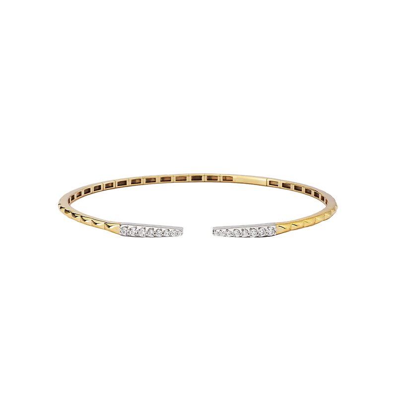 Luxora Diamond Open Front Cuff Bracelet | 14kt Yellow Gold