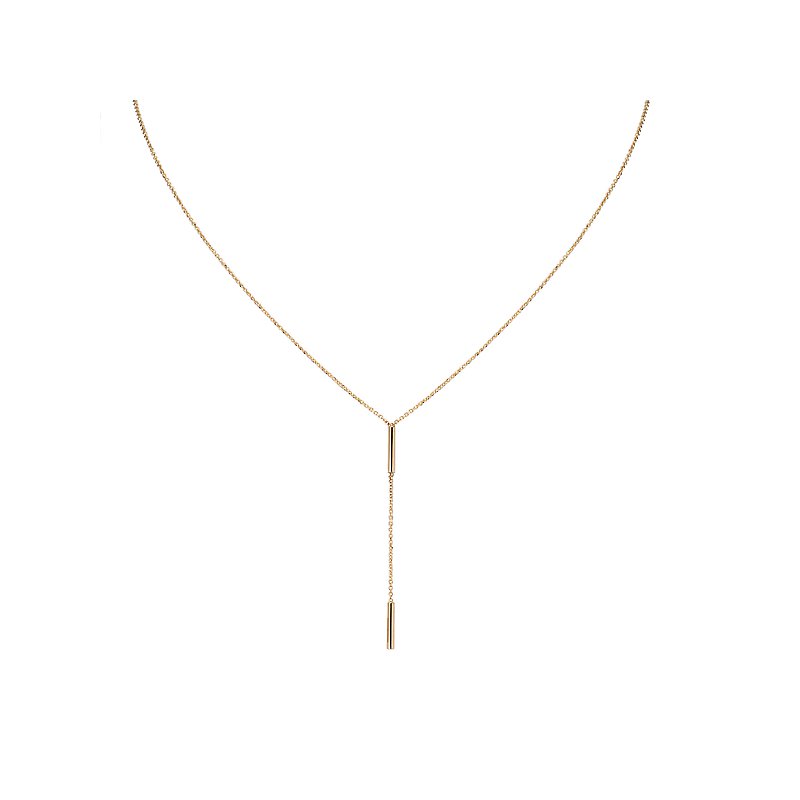 Luxora Italian 14kt Gold Y Necklace | Adjustable Lariat Style