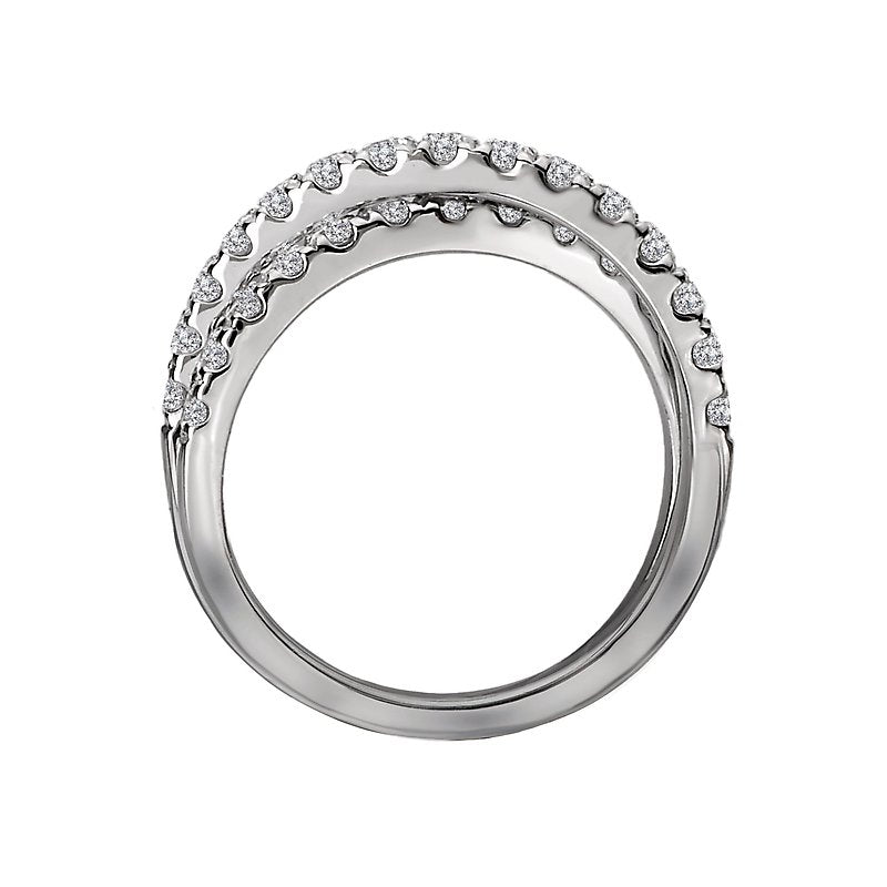 Luxora Classic 14K White Gold Criss-Cross Diamond Ring (1.0ctw)