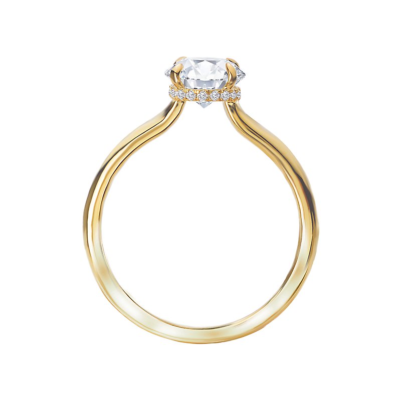 Orbelle Yellow Gold Halo Semi-Mount Engagement Ring with Lab Grown Diamond