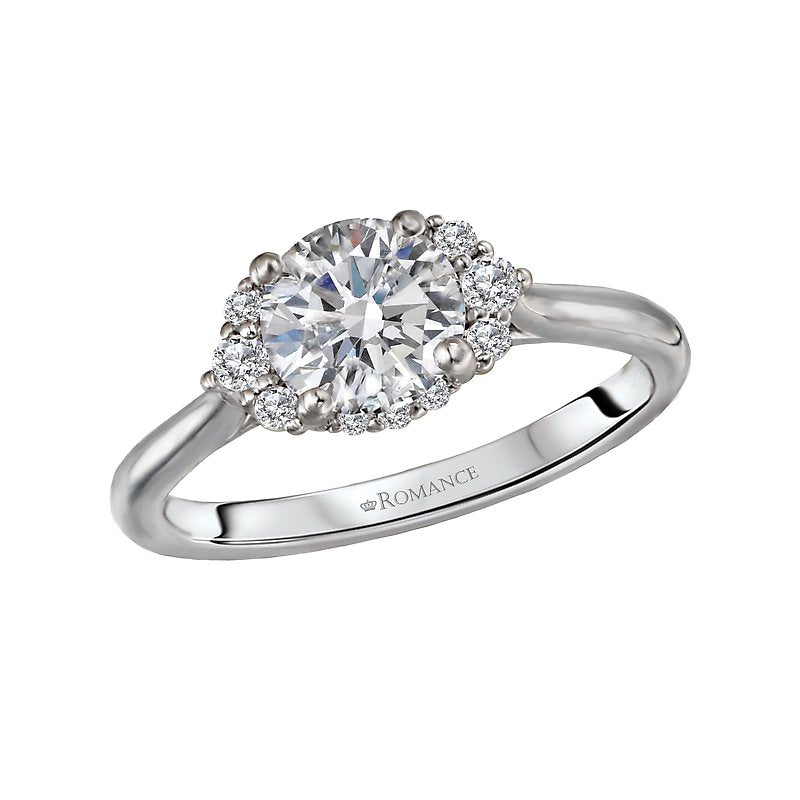 Orbelle White Gold Diamond Halo Semi-Mount Engagement Ring
