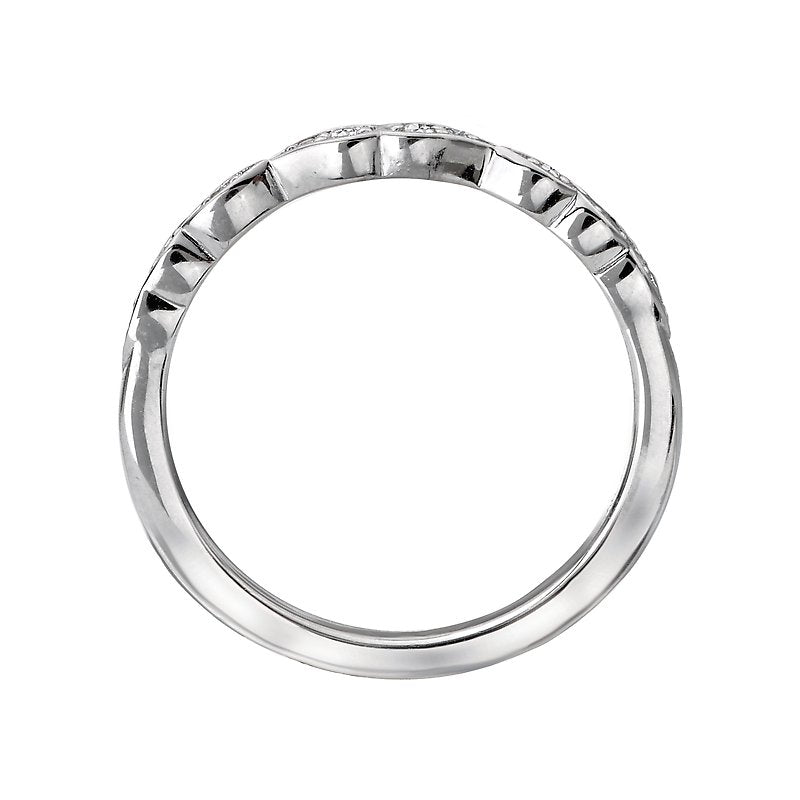 Glemera Scalloped Matching Band - 14K White Gold Diamond Ring