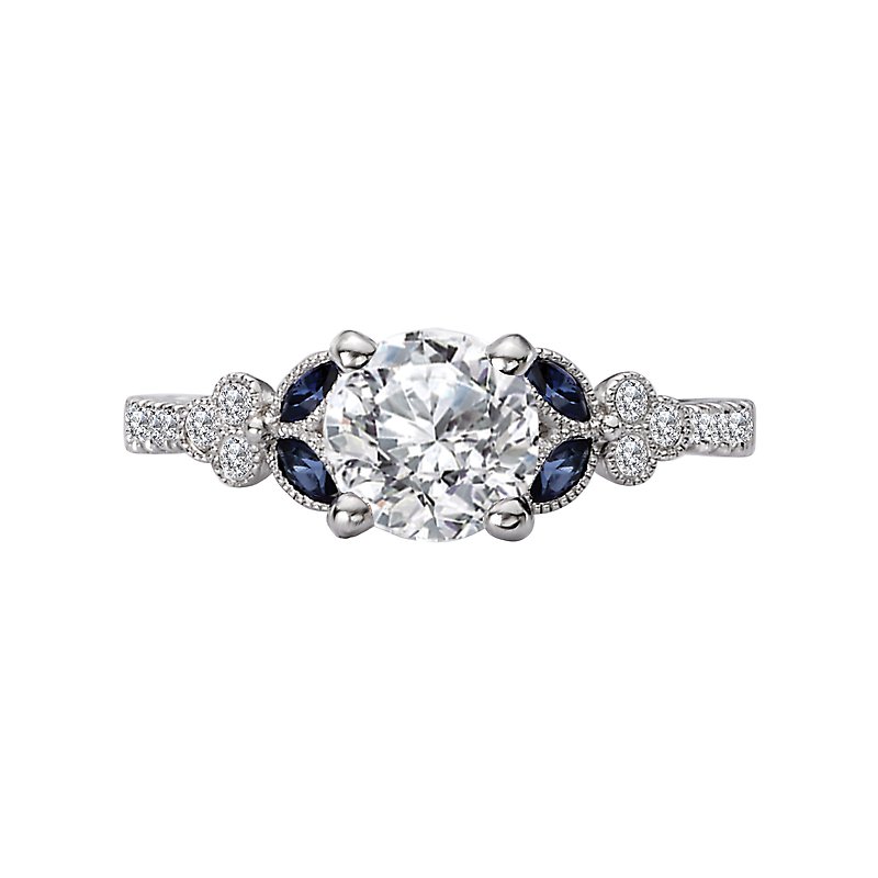 Orbelle Lab Grown Diamond Sapphire and Diamond Semi-Mount Ring