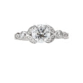 Orbelle Lab Grown Diamond Floral Design Round Diamond Ring in 14K White Gold