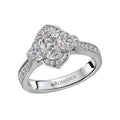 Orbelle Halo Diamond Ring Semi-Mount 14K White Gold Oval 7.5x5.5mm