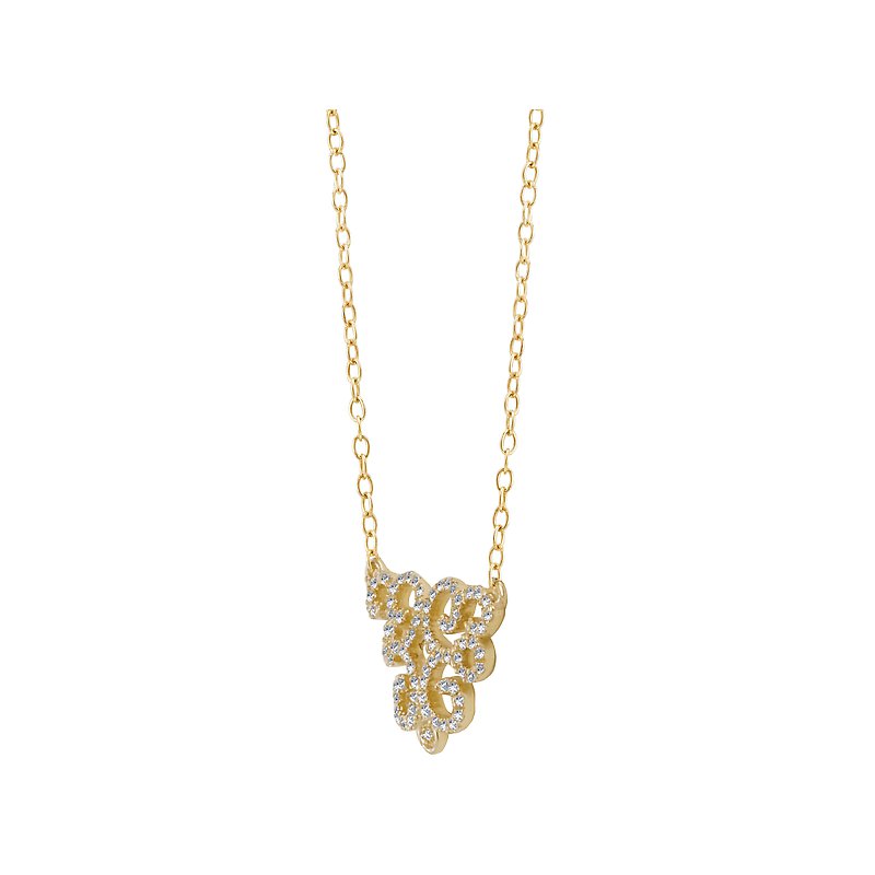 Luxora 14K Yellow Gold Diamond Swirl Necklace | Adjustable Cable Chain