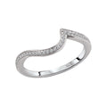 Glemera Curved Wedding Band in 14K White Gold with Round Diamonds