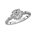 Glemera Halo Semi-Mount Diamond Ring in 14K White Gold