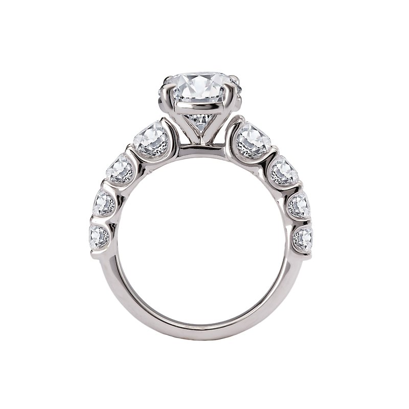 Orbelle Diamond Band Semi-Mount Engagement Ring | Bandora 14K White Gold Oval Cut