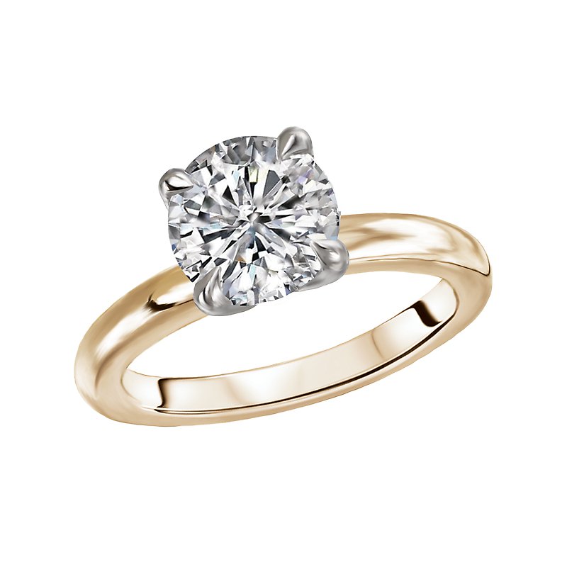 Aurenza Bandoras 14K Yellow Gold Solitaire Diamond Ring Semi-Mount