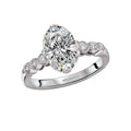 Orbelle Triple Prong Diamond Engagement Ring - Bandora 14K White Gold Oval Semi-Mount