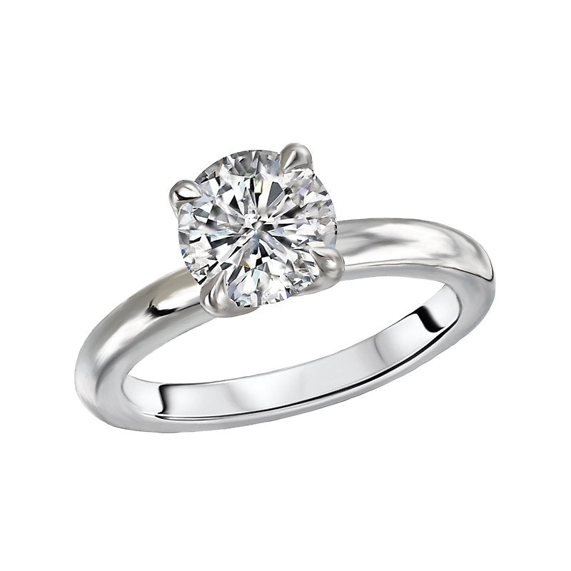 Aurenza Bandoras 14K White Gold Solitaire Diamond Ring Semi-Mount
