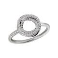 Luxora 14K White Gold Twisted Circle Diamond Ring (D 1/6 Carat Total Weight) - Size 7