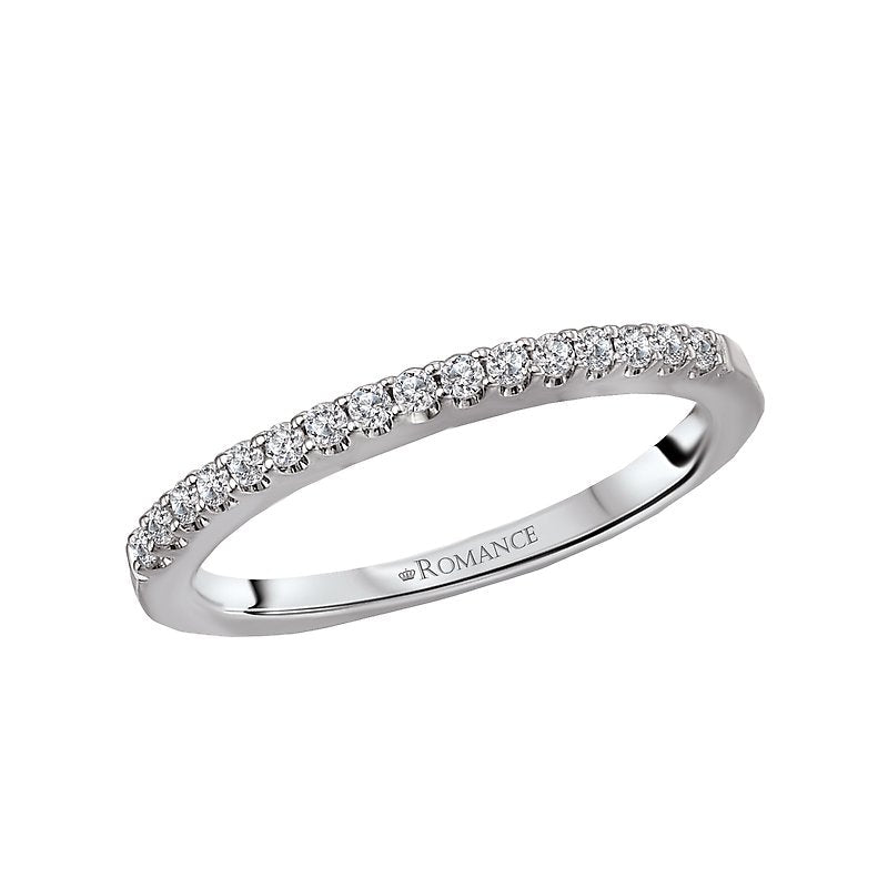 Orbelle Petite Matching Wedding Band in 14K White Gold with Round Faceted Diamonds
