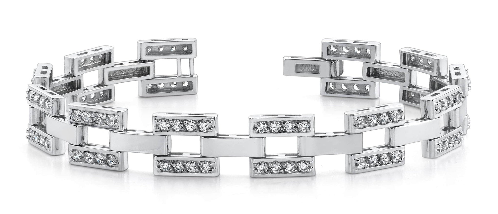 Checkerboard Mens Designer Lab - Grown Diamond Bracelet with 3.65 ct.(finished) 2.1mm - Luxury Time NYC