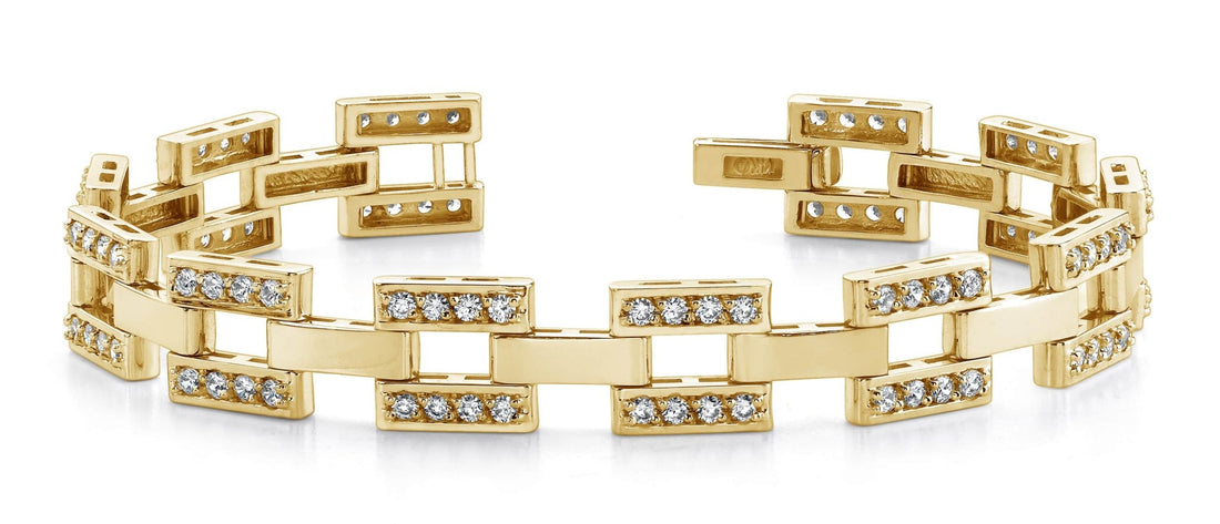 Checkerboard Mens Designer Lab - Grown Diamond Bracelet with 3.65 ct.(finished) 2.1mm - Luxury Time NYC