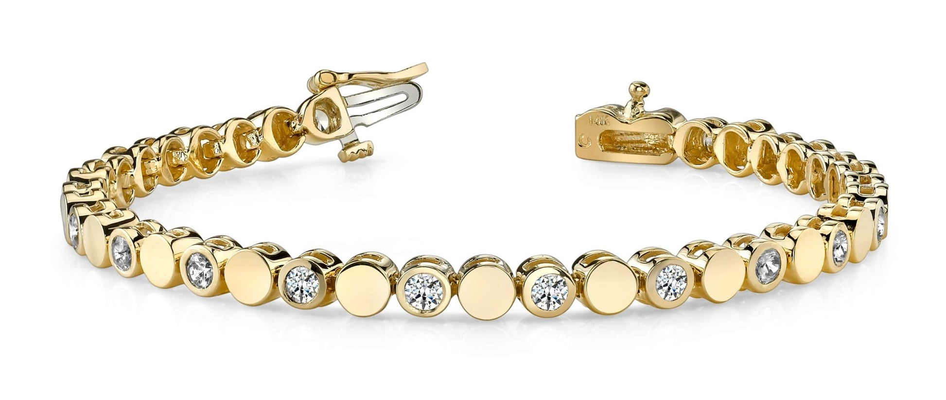 Classic Alternating Circle And Lab - Grown Diamond Bracelet with 4.00 ct.(finished) 4.0mm - Luxury Time NYC