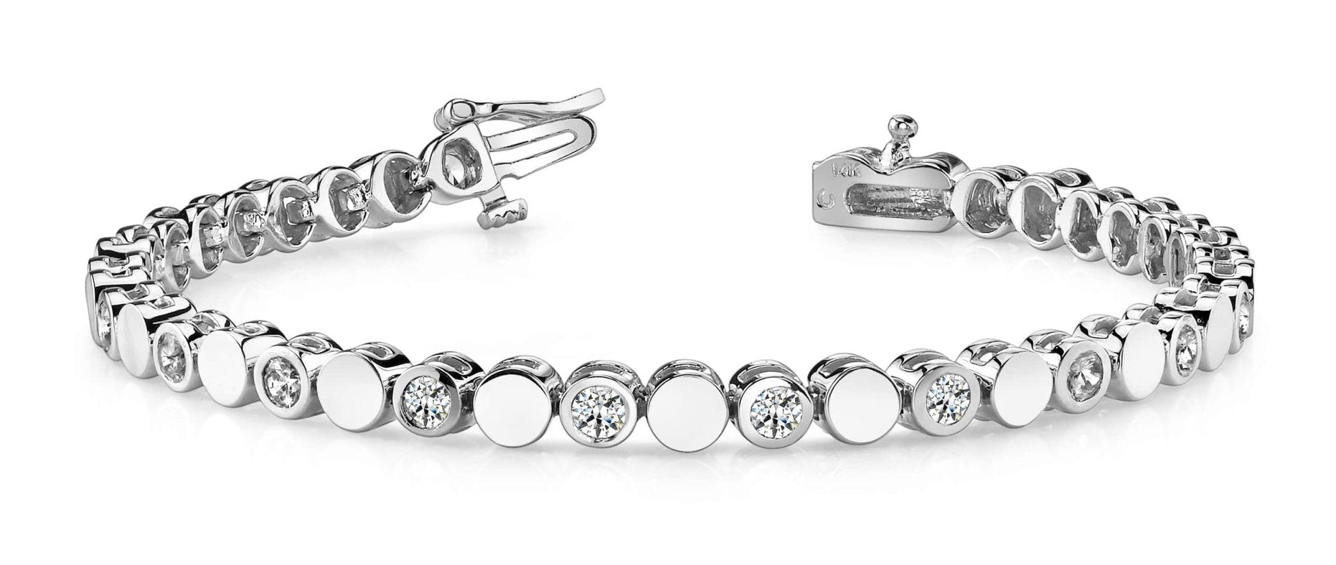 Classic Alternating Circle And Lab - Grown Diamond Bracelet with 4.00 ct.(finished) 4.0mm - Luxury Time NYC
