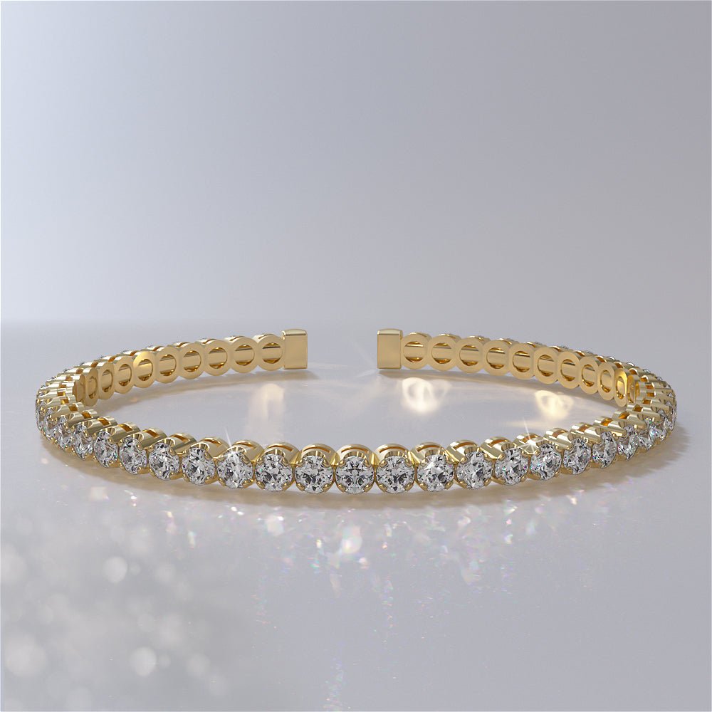 Curved Prong Flexible Diamond Bangle Lab - Grown Diamond Bracelet with 2.48 ct.(finished) 2.5mm - Luxury Time NYC
