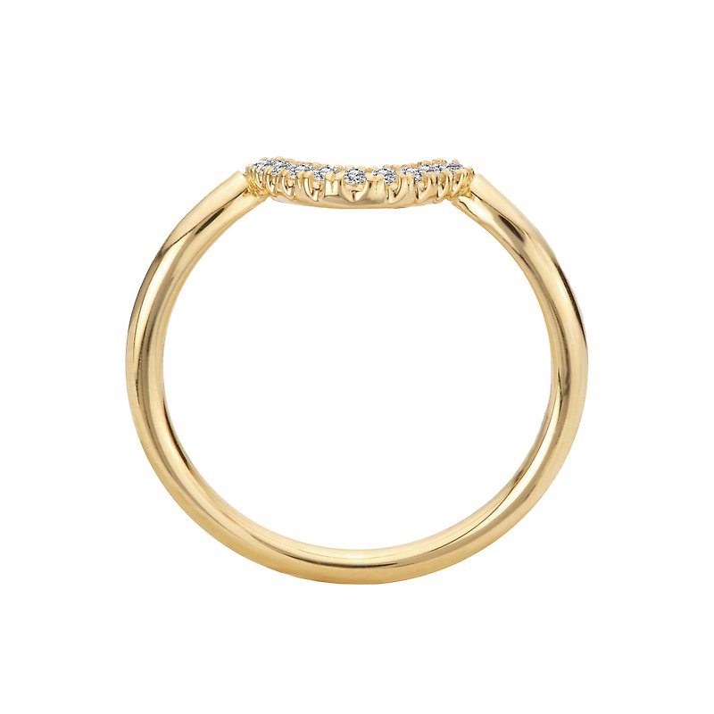Orbelle 14K Yellow Gold Curved Diamond Wedding Band