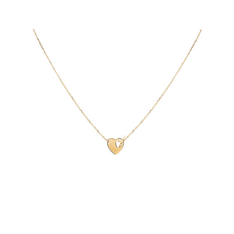 Luxora Italian 14kt Gold Heart Necklace | Toggle Clasp | Adjustable Length