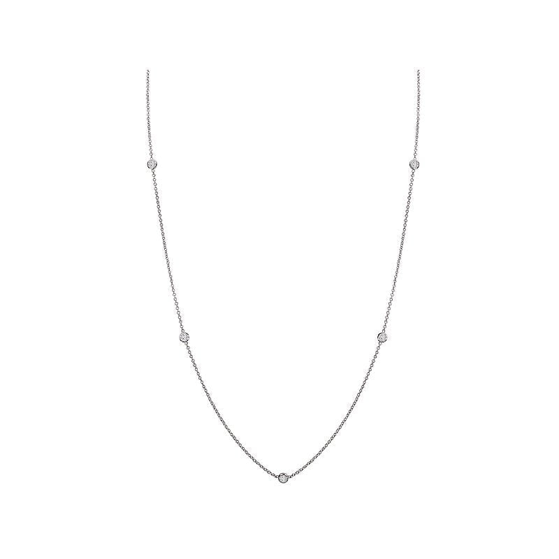 Luxora 14K White Gold Diamond Necklace - Stylish Fashion Jewelry
