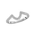 Orbelle 14K White Gold Curved Wedding Band with 1/6 Carat Diamonds