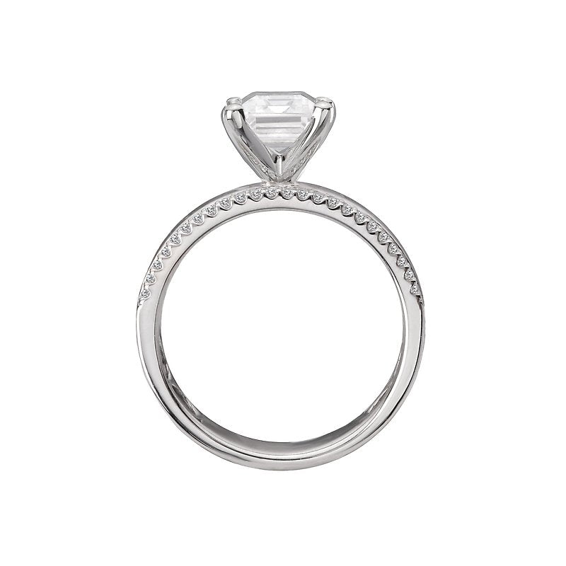 Platinum Wide Band Diamond Engagement Ring - Orbelle Collection