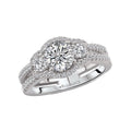 Orbelle Split Shank Semi-Mount Diamond Ring - 18K White Gold Halo Style