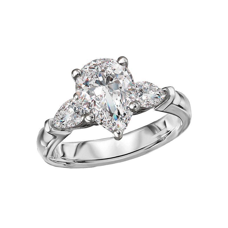 Pear Shaped Lab Grown Diamond Bridal Semi-Mount Engagement Ring
